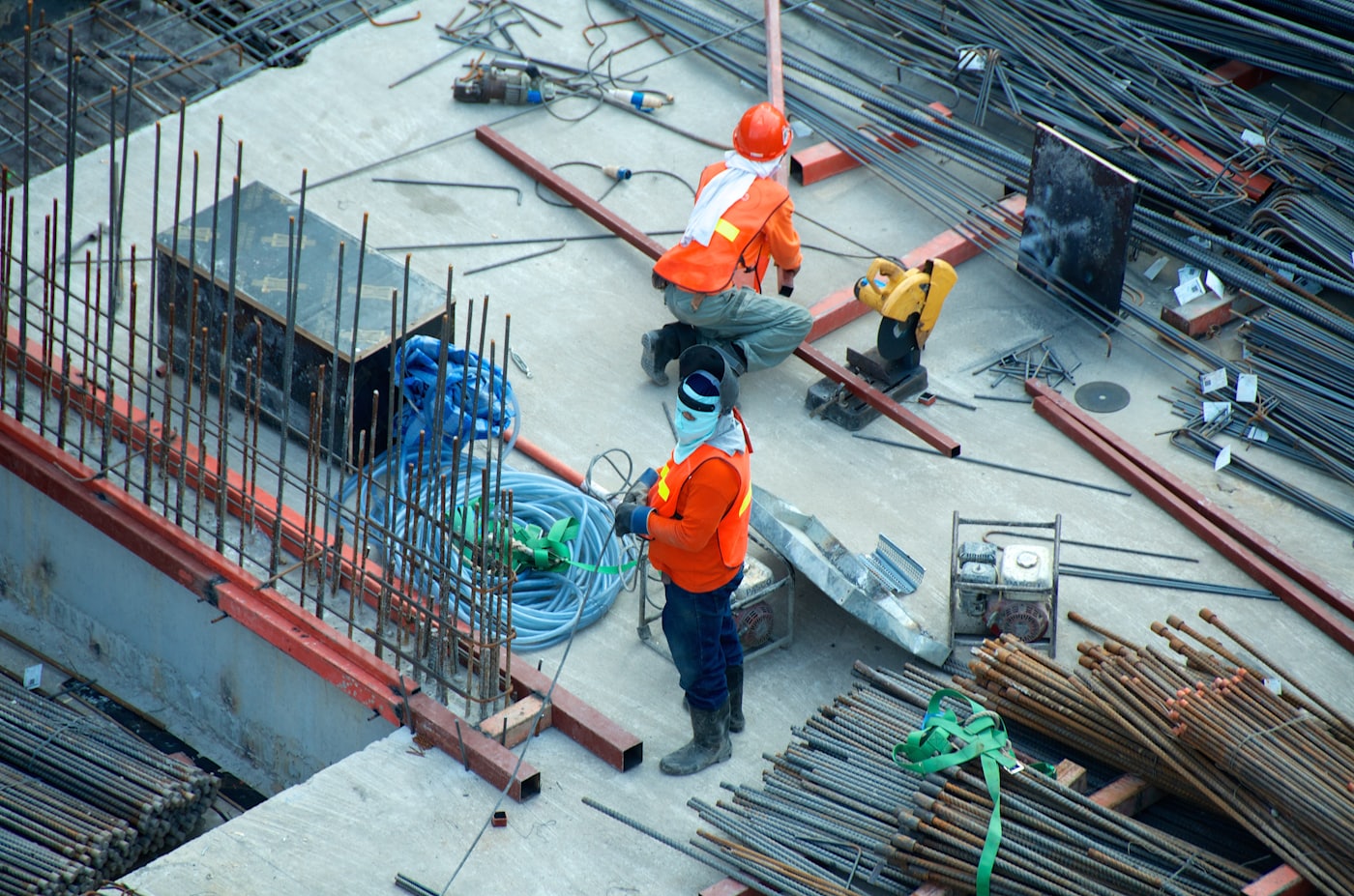 Contractor reviewing plans